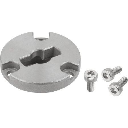 KIPP Clamping Plate For Quarter-Turn Clamp Loc, Form:B Countersunk, D=8, Stainless Steel Bright K1062.1801